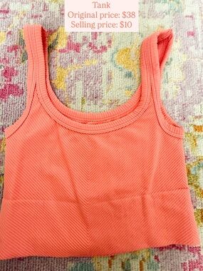 South Moon Under Coral Ribbed Tank Top